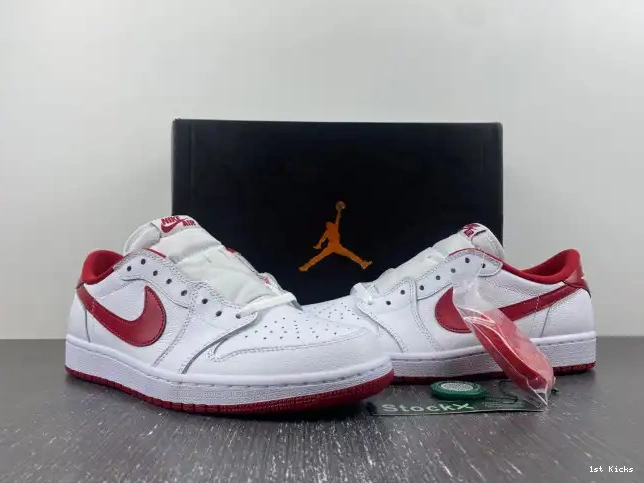 1st Kicks Shoes White Varsity Jordan 1 705329-101 Red Low Retro 0516